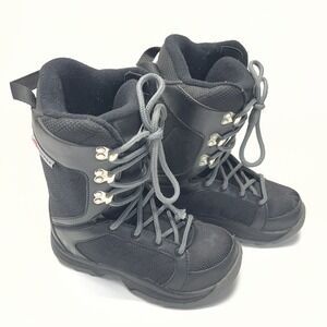 Kids Morrow Slick Snowboard Boots US Size 3 Black Preowned